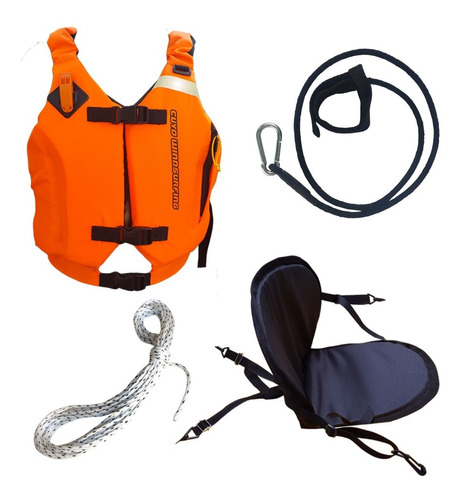 Combo Kayak 3: Chaleco Cw Pro Asiento Pita De Remo Cabo