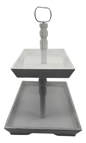 Bandeja Decorativa 2 Niveles Ideal Para Tu Hogar Ak2tt03 Color Blanco