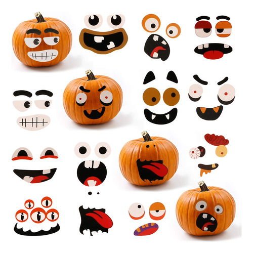 8 Hojas De 96 Pegatinas De Decoración De Calabaza De H...