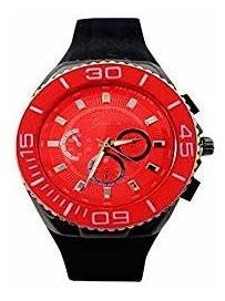 Relojes Deportivos - Reloj Rojo Para Hombre Geneva Metal Ove