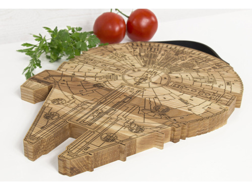 Millennium Falcon Board - Wooden Cutting Board - Engraved W.