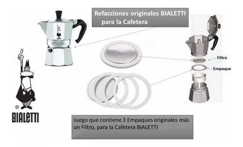 Kit de embudo de repuesto empaque, filtro, embudo para Moka Pot (cafetera  italiana) 