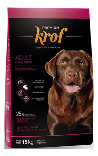 Alimento Krof Premium para perro adulto de raza grande sabor mix en bolsa de 15 kg