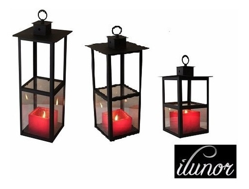 Set Fanales De Metal - Faroles Para Velas Set3