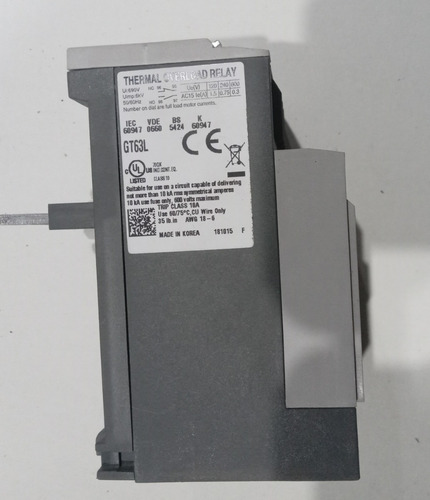 Relevador Bimetalico Sobrecarga Gt63 45-65 Amp Carlo Gavazzi