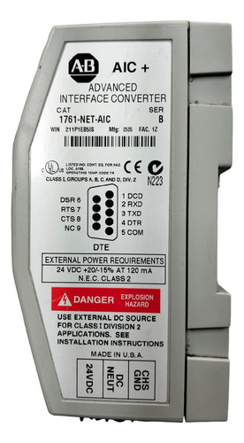 Allen Bradley 1761-net-aic Advanced Interface (Usado)