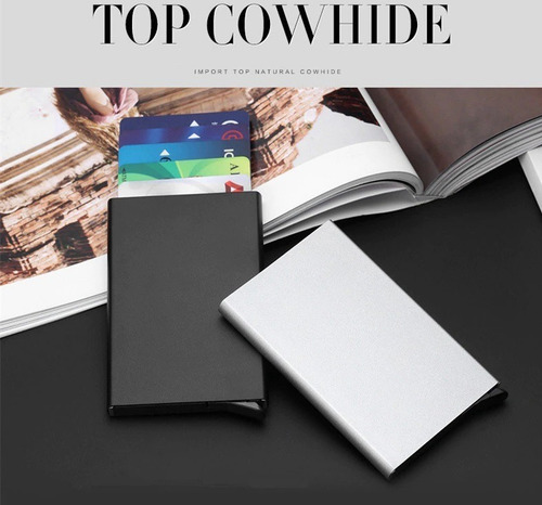 Imagen 2 de 9 de Billetera Para Hombre Y Mujer- Tarjetero Metálico Anti Rfid