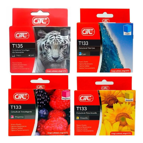 Imagen 1 de 4 de Combo Cartucho Alternativo T133 T135 133 T22 T25 Tx125 Tx135