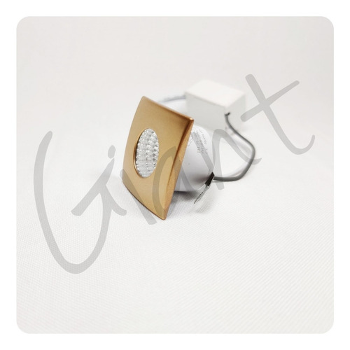 Mini Spot Led Dourado 3w 127/220V P/ Marcenaria Teto Gesso Nicho Estrutura Quadrada Com Luz Branca 127/220V