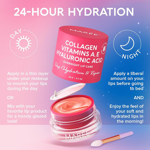 Mascarilla Labial Maree Con Acido Hialuronico Y Colageno 50g