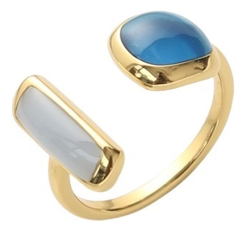 Calidad Anillo Goteo Aceite Azul Cuadrado Vintage