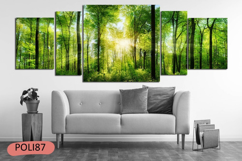 Imagen 2 de 10 de Cuadros Polipticos Paisajes Y Decorativos 160x60 Tela Lienzo