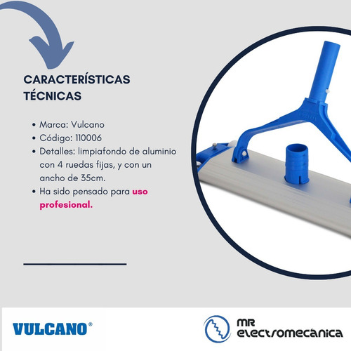 Imagen 6 de 10 de Kit Limpieza Vulcano: Barrefondo + Manguera X 10 Mt + Acople