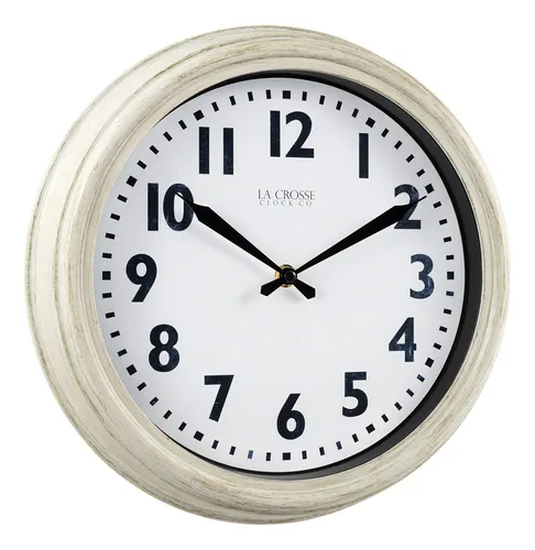 Reloj De Pared Cuarzo Blanco Antiguo 12 Pulgadas