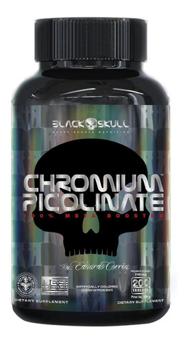 Picolinato De Cromo 200 Tabletes Chromium Black Skull