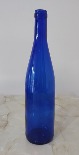 Botella De Vidrio Azul (ideal Decoración)