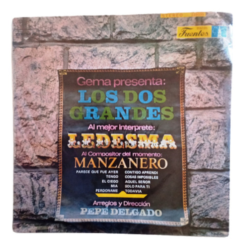 Lp Vinilo Los Dos Grandes Ledesma Y Manzanero Macondo Recrds