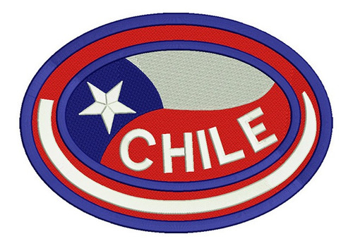 601b Parche Bordado Bandera Chile Óvalo 4