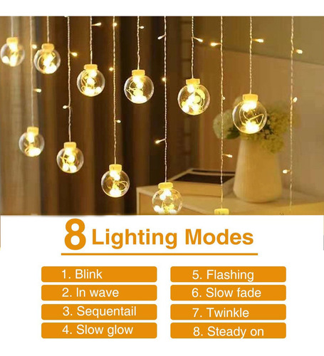 Cortina Led Impermeable Con Forma De Bola Solar Con Forma De