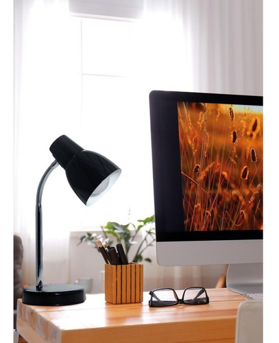 Imagen 4 de 10 de Velador Mesa Barral Flexible Escritorio E27 Apto Led Oferta