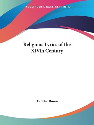 Libro Religious Lyrics Of The Xivth Century - Brown, Carl...