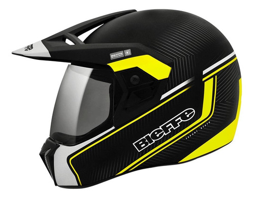 Capacete para moto  integral Bieffe  3 Sport  amarelo stato tamanho 58 