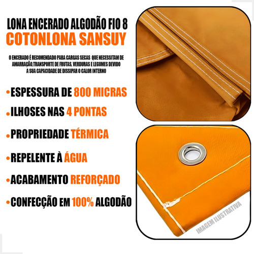 Lona Cotonlona Sansuy 7x13 Fio 8 Encerado Algodão 91mts