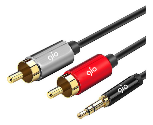 Gio Cable De Audio Auxiliar 3.5mm A Rca Hi Fi Chapa Oro 2m