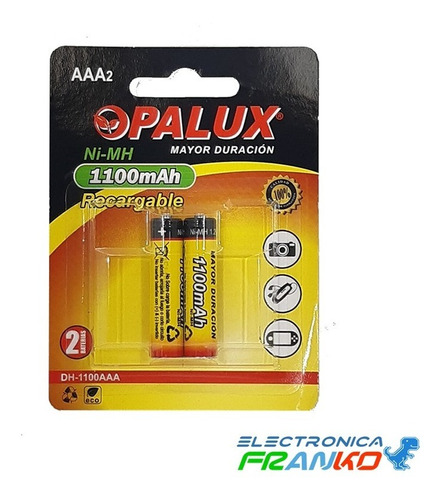 Pack De 2 Pila Recargable Aaa 1100mah  