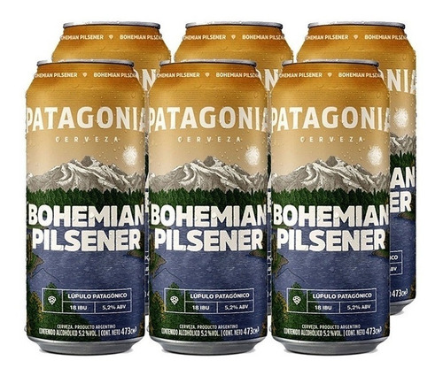 Cerveza Patagonia Bohemian Pilsener Rubia Lata 410 ml 6 U