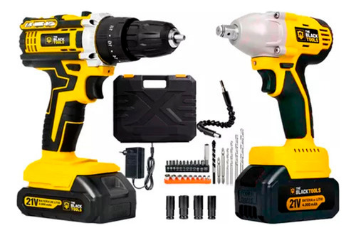 Furadeira Parafusadeira 21v Impacto +chave De Impacto Bivolt