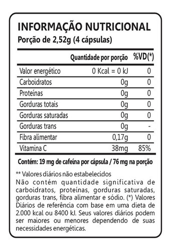 Guaraná + Açaí 500mg Com 60 Cápsulas Loja Maxinutri