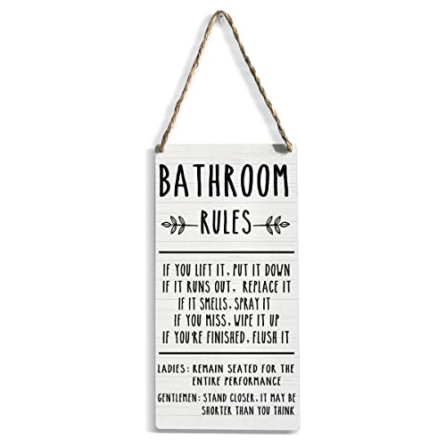 Señal De Reglas Baño De Estilo Rústico, Decoración ...