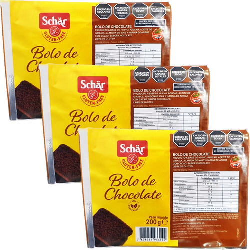 X3 Budin De Chocolate Schar Sin Tacc Origen Brasil