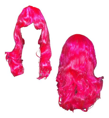 Peluca Larga Color Disfraz Cosplay Fantasia Fiestas Mayoreo Color Rosa