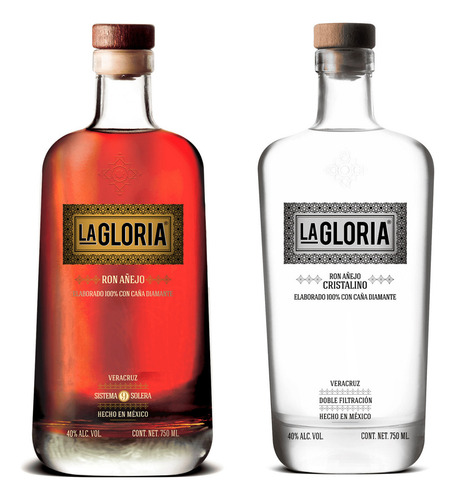 Ron La Gloria Añejo 750 Ml + Cristalino 750 Ml