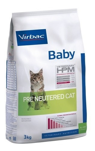 Imagen 1 de 2 de Alimento Virbac Baby Pre Neutered Cat 3 Kg