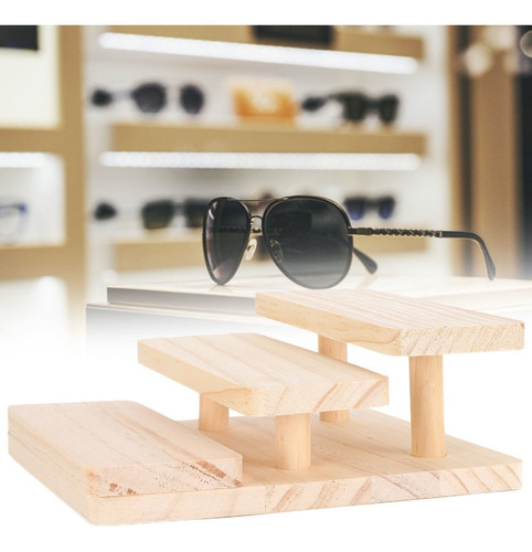 Expositor De Gafas De 3 Capas, Soporte De Madera Para Gafas