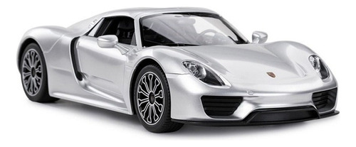 Auto De Juguete Inalambrico Grande 1:14 Color Plateado Personaje Porsche 918 Spyder