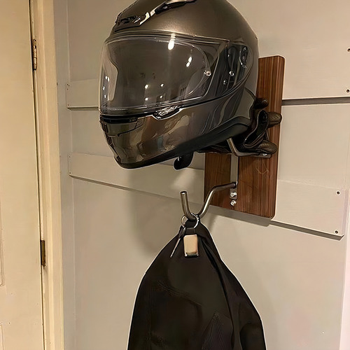 Soporte Para Casco De Moto Con Gancho Para Ropa Color Negro