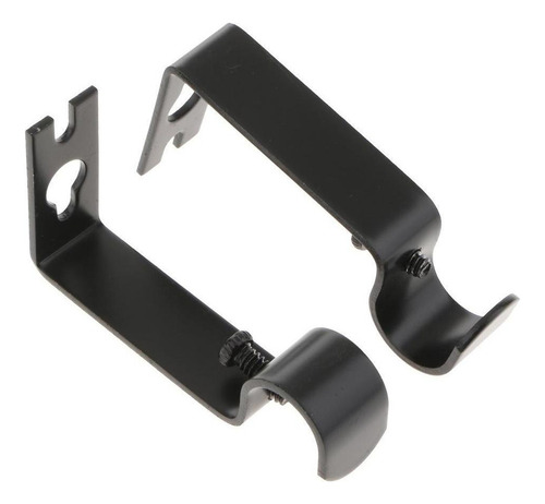 6 Pcs De Soporte Cortina Techo Negro Soportes Poste De Pared