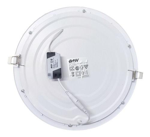 Imagen 2 de 2 de Panel Led Redondo 24w Embutir Blanco Luz Techo Embutir Baw
