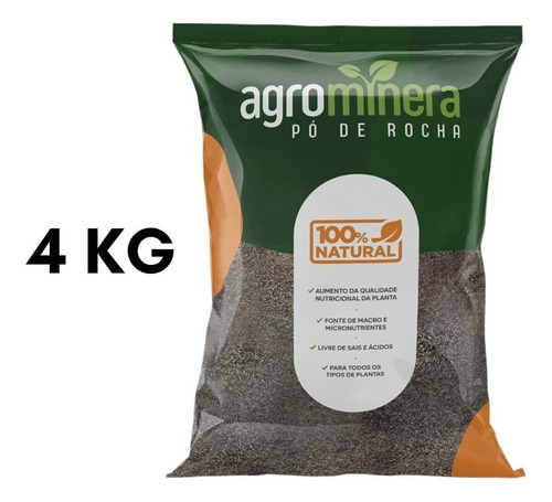 Pó De Rocha 100% Natural Adubo Orgânico Para Plantas 4kg