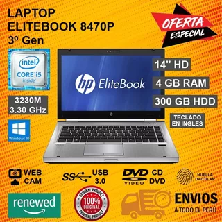 Laptop Hp Elitebook 8470p 14'' Corei5 4gb Ram 300gb