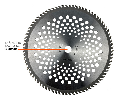 3 Lâminas Disco Serra 80d Roçadeira Stihl Fs160 Fs220 Fs280 Cor Prateado