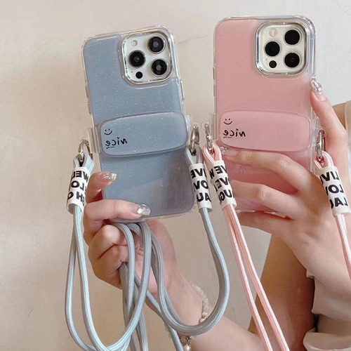 Funda Color Pastel Con Correa Removible Para Iphone Agua 15 Pro Max