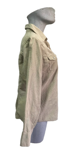 Camisa De Pana Para Mujer Blusa Dama George Color Beige Mang (Usado)