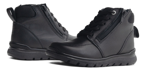 Bota Escolar Chabelo Piel Agujeta Niño 85909-1 Negro 15-17