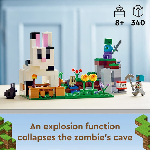 Lego Minecraft - El Rancho-conejo 21181 Cantidad De Pzs 340