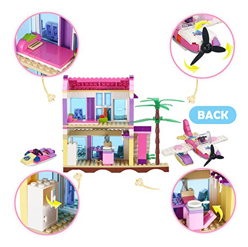 Building Blocks Toy Intwiwdela Dream Girls Beach House 423 U